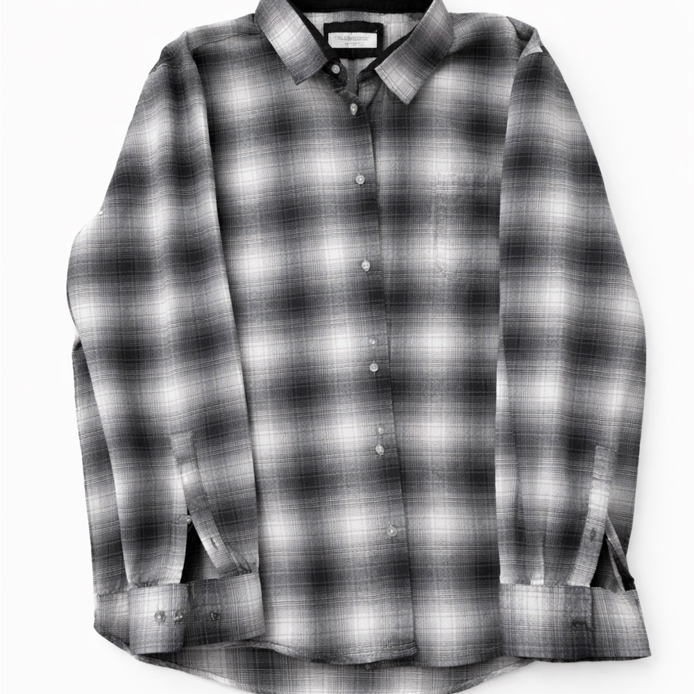 Stylish Black and Gray Plaid Men's Shirt